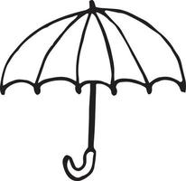 umbrella sketch icon hand drawn doodle, scandinavian. autumn, rain, single element for design, minimalism monochrome vector