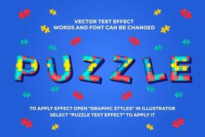 puzzle vector text effect fully editable