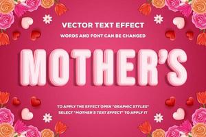 mother's vector text effect fully editable