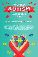 world autism awareness day illustration vertical banner poster template vector