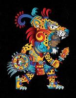 jaguar aztec design vector