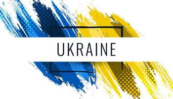 Ukraine Flag with Brush Concept. Flag of Ukraine in Grunge Style. Hand Painted Brush Flag of Ukraine Country vector