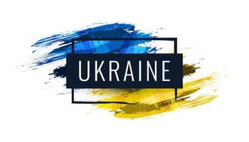 Ukraine Flag with Brush Concept. Flag of Ukraine in Grunge Style. Hand Painted Brush Flag of Ukraine Country vector