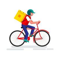 concepto de servicio de entrega en línea, almacén, bicicleta vector