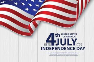 decoración de la bandera de globos americanos del día de la independencia de estados unidos.plantilla de cartel de celebración del 4 de julio.ilustración vectorial. vector