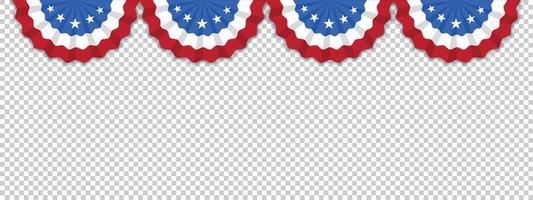 Four US Flag  isolated on transparent background with room for your text. Illustrator Vector Eps 10.