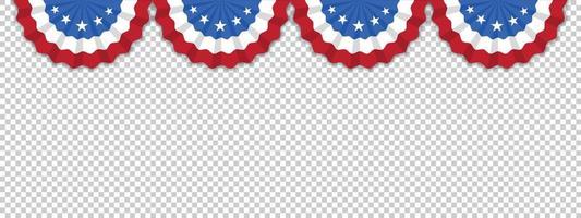 Four US Flag  isolated on transparent background with room for your text. Illustrator Vector Eps 10.