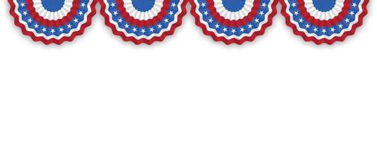 Four US Flag  isolated on white background with room for your text. Illustrator Vector Eps 10.