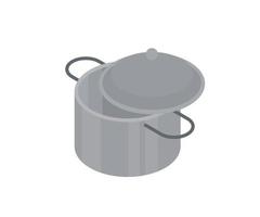 Isometric style illustration of a empty pan with lid vector