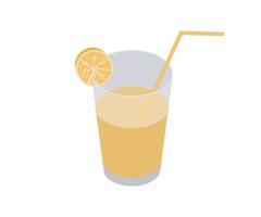 ilustración de estilo isométrico de un vaso de jugo de naranja vector
