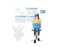 Isometric style website development illustration vector