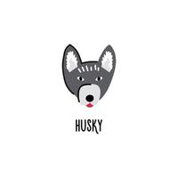 imágenes prediseñadas de perro husky de dibujos animados vector