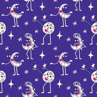Seamless pattern with the image of the sky, stars and the moon vector