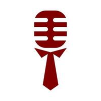 Logo of microphone wearing tie. Suitable for business related media. vector