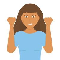 Girl expressing anger, anger, rage. Emotion expressed on a problem in a relationship. Concept. Vector illustration