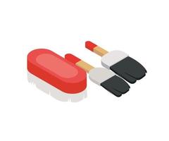 Isometric style illustration of a paintbrush vector