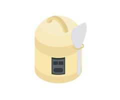 Isometric style illustration of a rice cooker vector