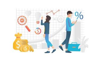 Isometric style business analysis illustration vector