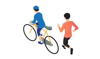 Isometric style running sports illustration vector