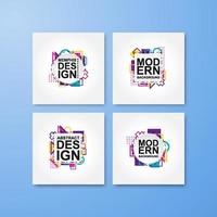 Trendy geometric design. Set of trendy memphis design vector