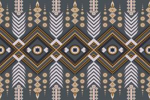 Abstract fabric designs from geometric shapes are joined together to form a seamless pattern. vector