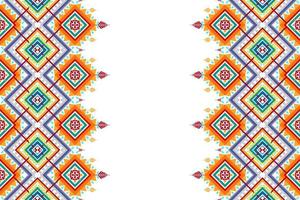 Geometric abstract ethnic seamless pattern design. Aztec fabric carpet mandala ornament chevron textile decoration wallpaper. Tribal turkey African Indian traditional embroidery vector