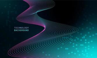 abstract wave technology background with blue light smooth and flow. vector