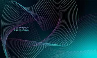 abstract wave technology background with blue light smooth and flow. vector