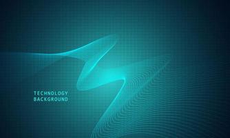 abstract wave technology background with blue light smooth and flow. vector