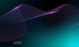 abstract wave technology background with blue light smooth and flow. vector