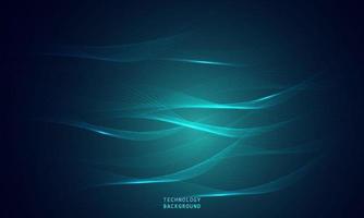 abstract wave technology background with blue light smooth and flow. vector