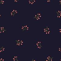 Branches with berries summer minimalistic pattern. Vector seamless hand drawn texture for textile, fabric, wrapping paper, scrapbooking.