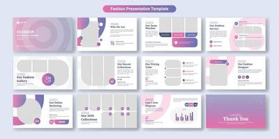 Fashion presentation slides template design. Use for modern presentation background, brochure design, website slider, landing page, annual report, company profile vector