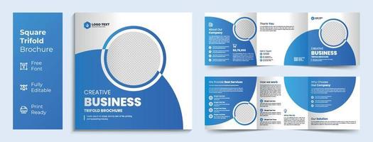 Creative business square trifold brochure template design vector