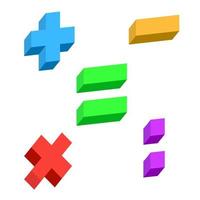 3d mathematics icon vector