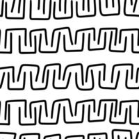 patrón abstracto de formas geométricas negras sobre fondo blanco. una onda geométrica de fondo de círculos. patrón abstracto vectorial sin costuras con una forma de espiral redonda dibujada a mano hecha con un pincel. vector
