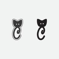 logotipo de gato y vector animal icono huella gatito calico logo perro símbolo dibujos animados carácter signo ilustración garabato diseño