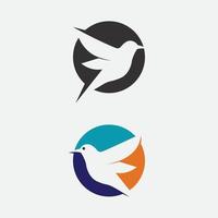 Birds and swallow dove logo design and vector animal wings and flying bird