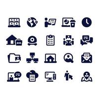 remote work icons vector design