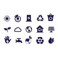 green energy icons vector design