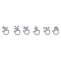 pointing hand clicks icons vector design