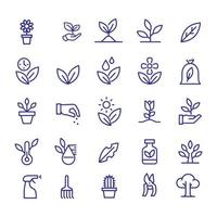 diseño de vectores de iconos de jardinería y plantas