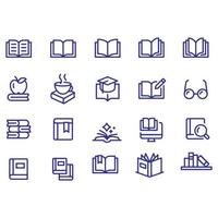 diseño de vectores de iconos de línea de libro