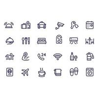 hotel line icons vector design