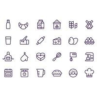 milk and bakery icons vector design