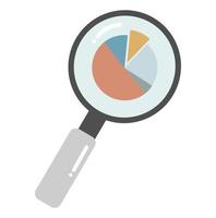 Magnifying glass circle graph icon vector