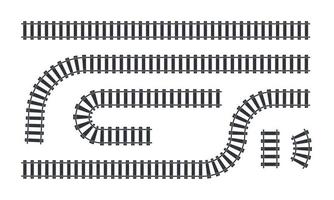 Train track elements. Rail road map.  Path Destination Location Area.Design template vector illustration