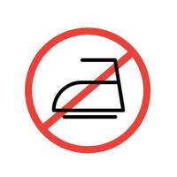 Do not iron line icon. Informational sign. Vector illustration