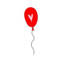 Red balloon with heart illustration vector