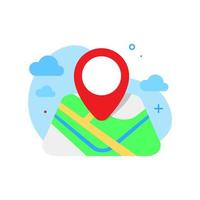 map and pin icon, location access permission concept illustration flat design vector eps10. modern graphic element for landing page, empty state ui, infographic